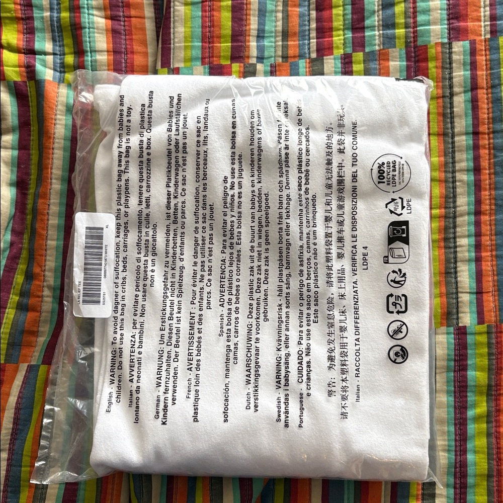 Supreme LA fire relief box logo White Tshirt Green & Pink nwt in bag - Picture 5 of 11